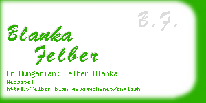 blanka felber business card